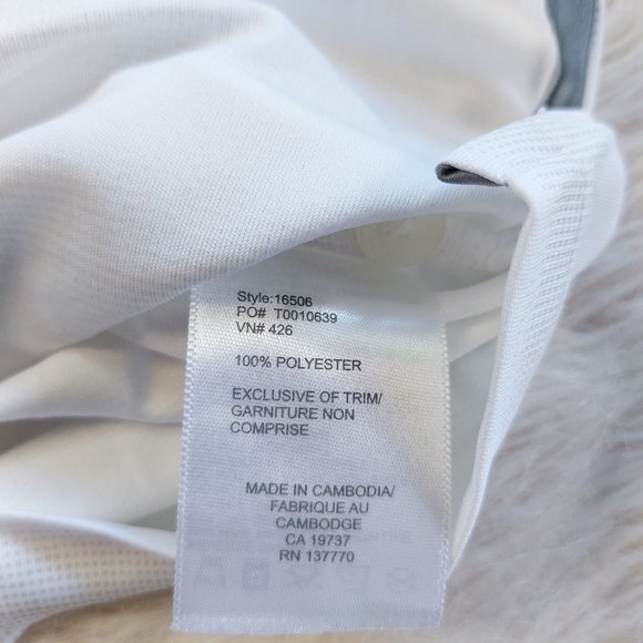 Elevate Sport Men's White Stripped 3 Buttons Short Sleeve Polo Shirt Size S - Picture 8 of 9